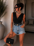 Body drappeggiato con scollo a V - R.a. Boutique
