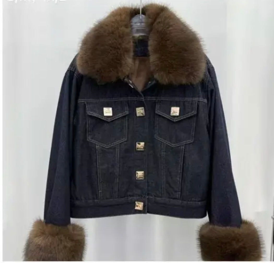 Giacca Denim Luxury Fur - R.a. Boutique