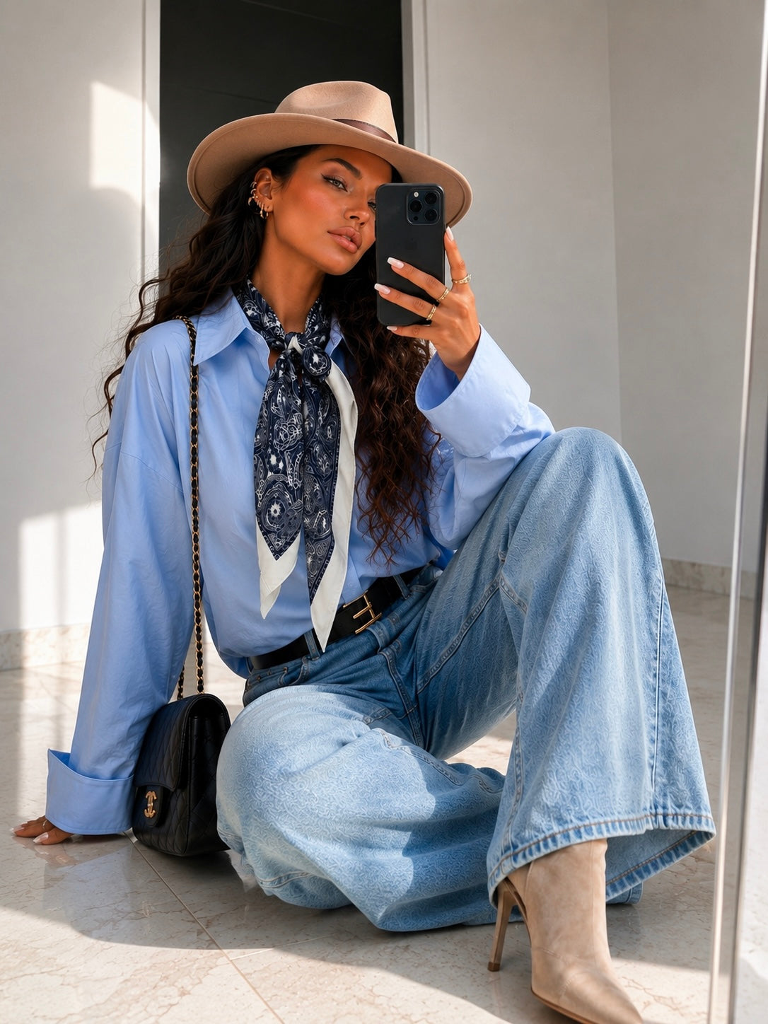 Camicia con foulard 100% cotone - R.a. Boutique