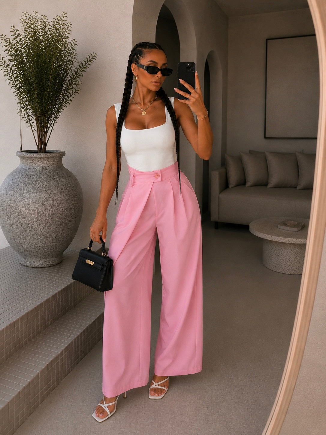 Pantalone con chiusura a portafoglio - R.a. Boutique