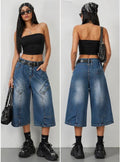 Bermuda Denim Cargo “Street Icon” con Cintura Borchiata - R.a. Boutique