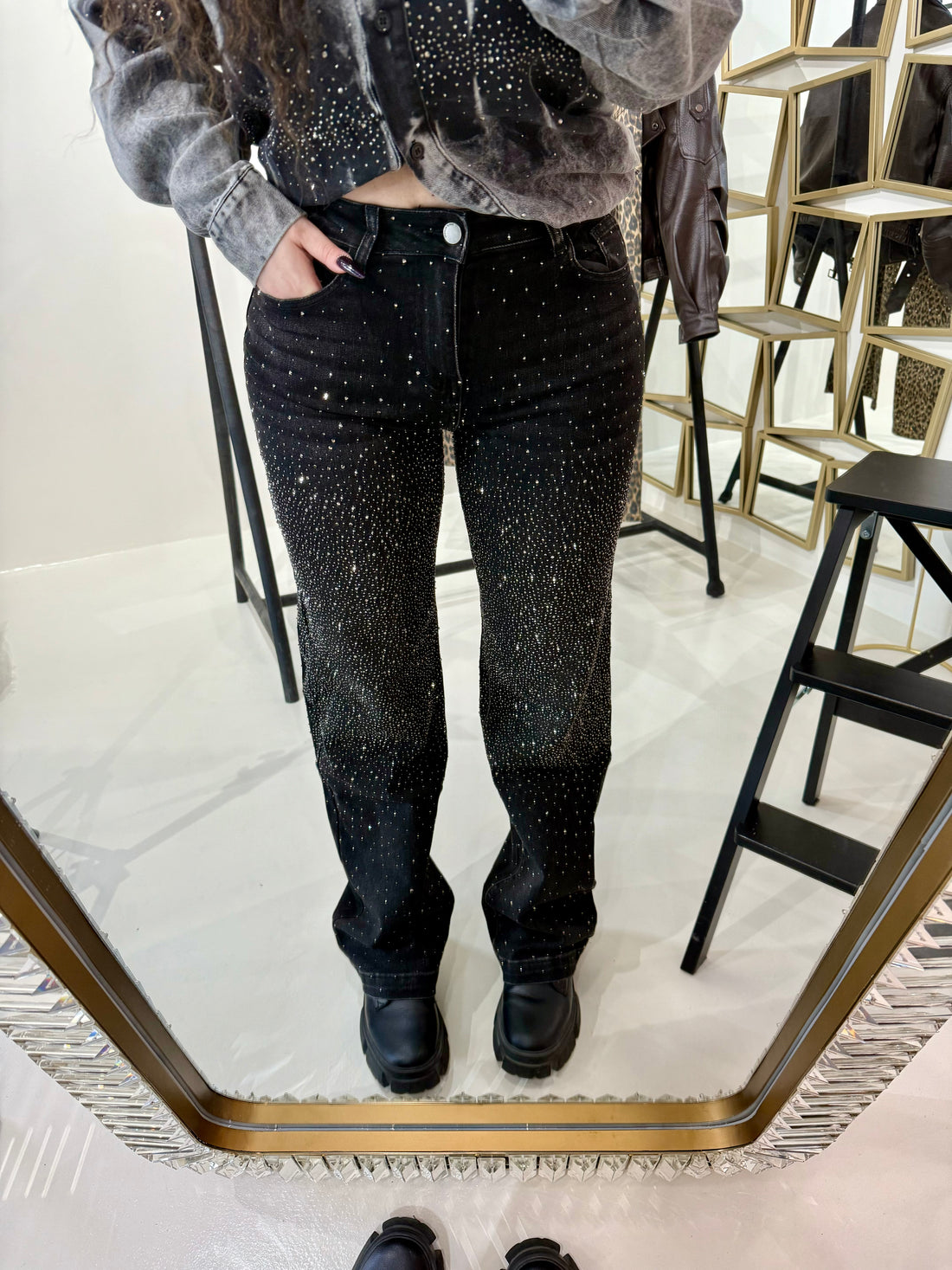 Jeans con strass 3 colori - R.a. Boutique