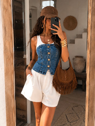 Top Corsetto Denim Chic “Urban Icon”