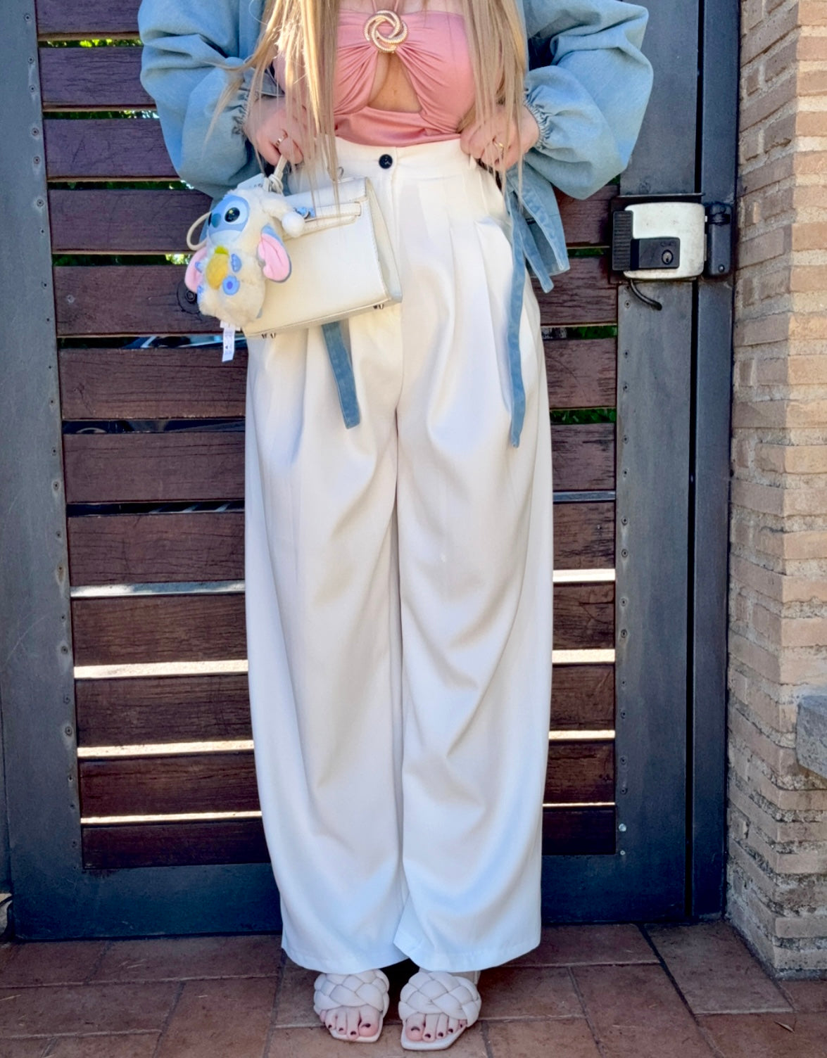 Pantalone a vita alta con pince - R.a. Boutique