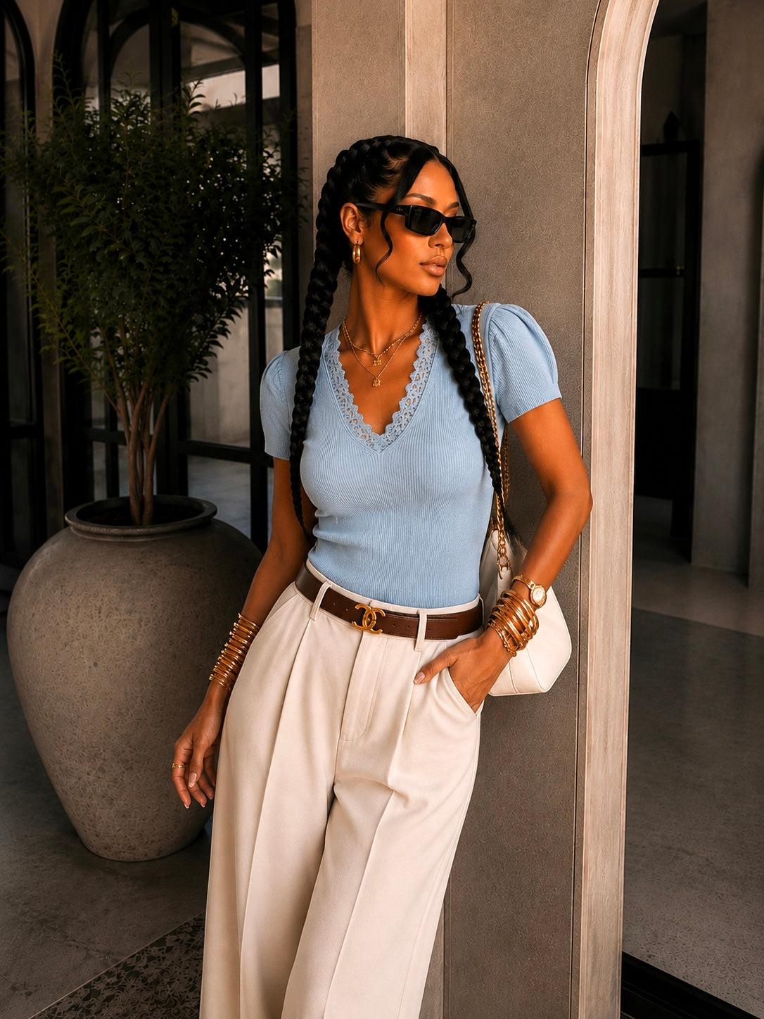 Maglia con inserti in pizzo - R.a. Boutique