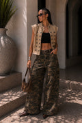 Gilet militare beige con bottoni decorativi - R.a. Boutique