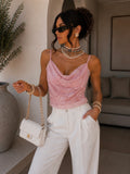 Top paillettes drappeggiato con spalline - R.a. Boutique