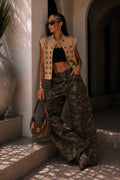 Gilet militare beige con bottoni decorativi - R.a. Boutique