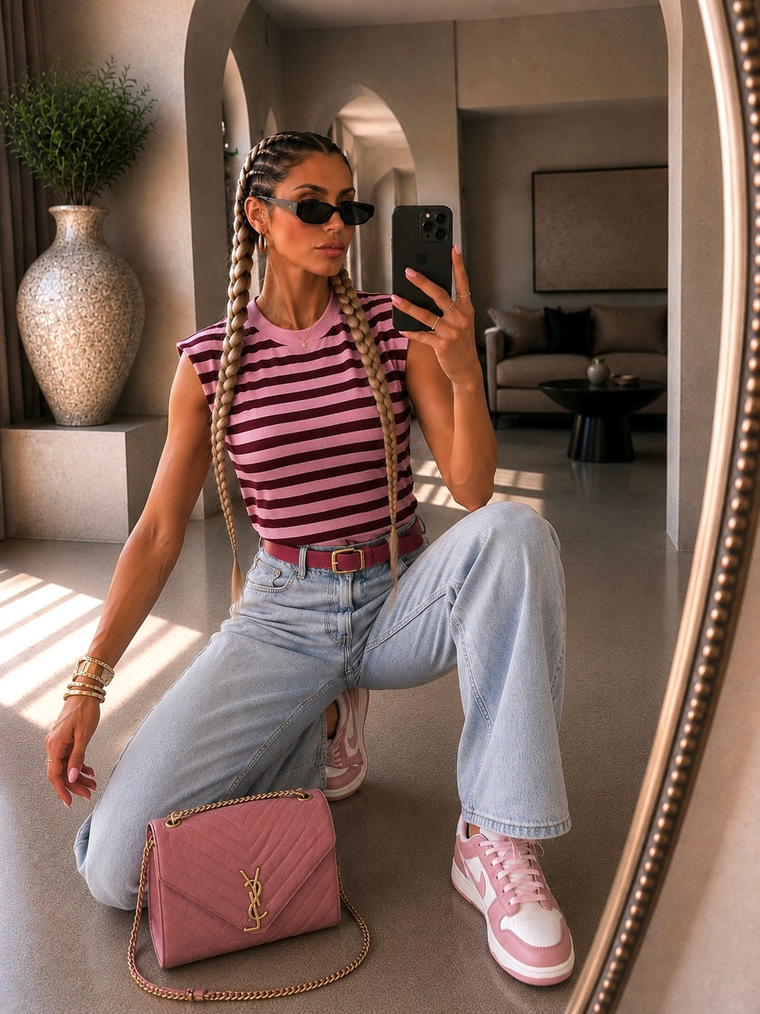 Top a Righe con Spalline imbottite - R.a. Boutique