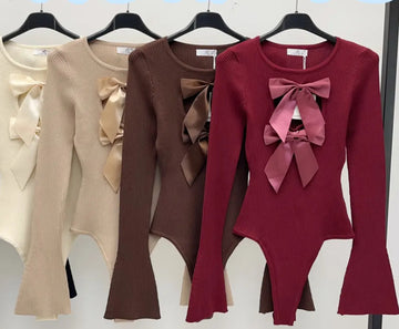 Body Maglia con Fiocchi in Raso - R.a. Boutique