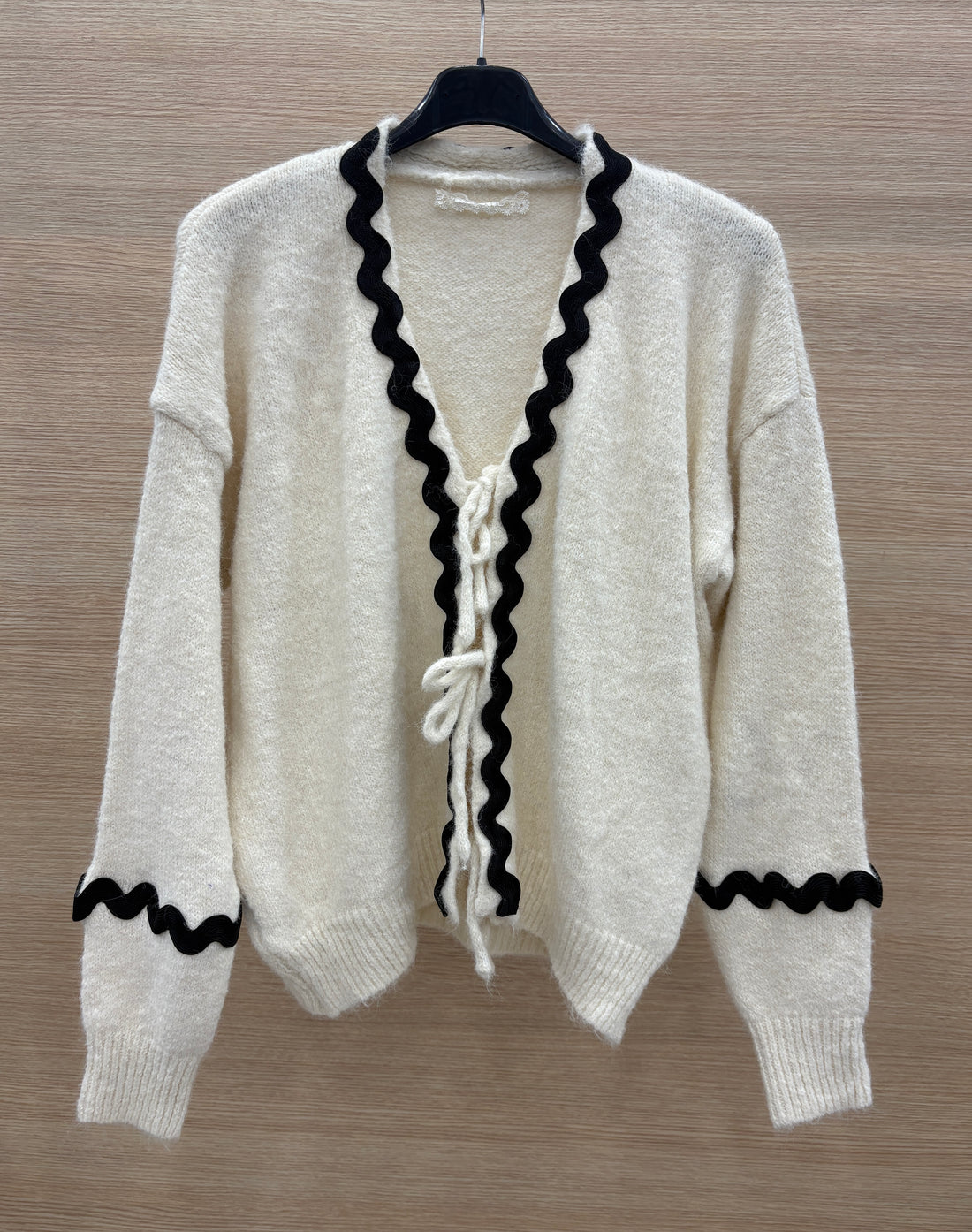 Cardigan con ricamo e lacci - R.a. Boutique