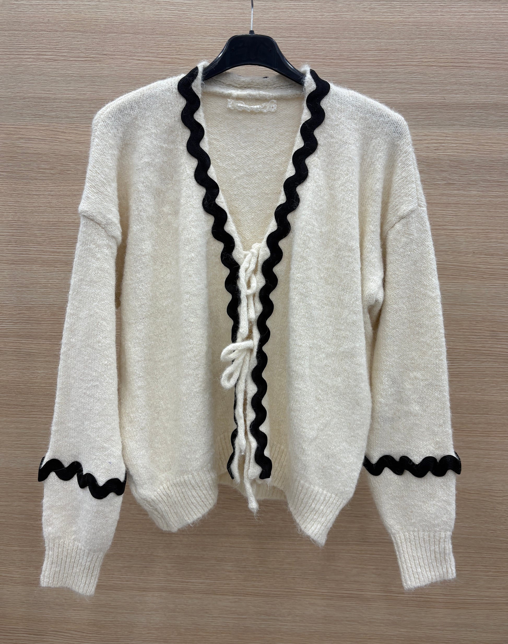 Cardigan con ricamo e lacci - R.a. Boutique