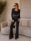 Tuta push up nero lurex - R.a. Boutique
