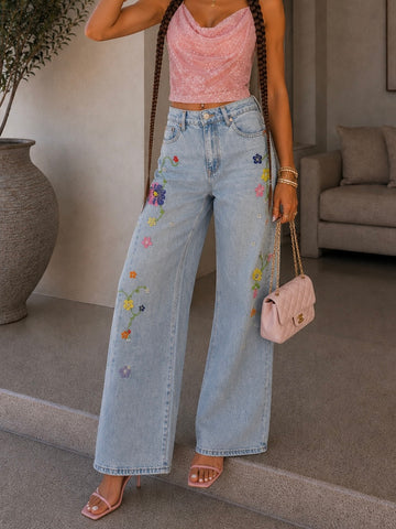 Jeans Flower Bloom - R.a. Boutique
