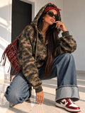 Felpa Camouflage Oversize con Zip e Cappuccio - R.a. Boutique