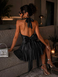 Abito satin con fiocco sul retro - R.a. Boutique