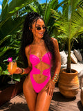 Costume intero con cuore fuxia - R.a. Boutique