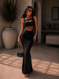 Abito lungo lacci nero - R.a. Boutique