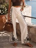 Completo Camicia pantaloni con ricami bianca - R.a. Boutique