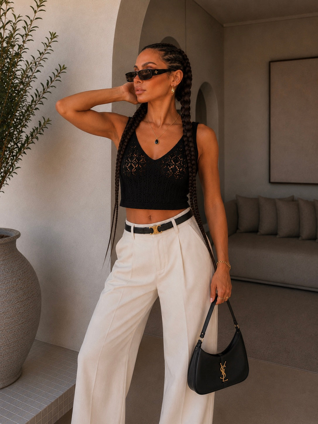 Top crochet con scollo a V - R.a. Boutique