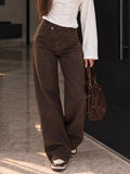Jeans Wide Leg Animal Brown - R.a. Boutique