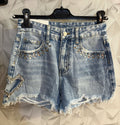 Short in jeans con cuore in strass - R.a. Boutique