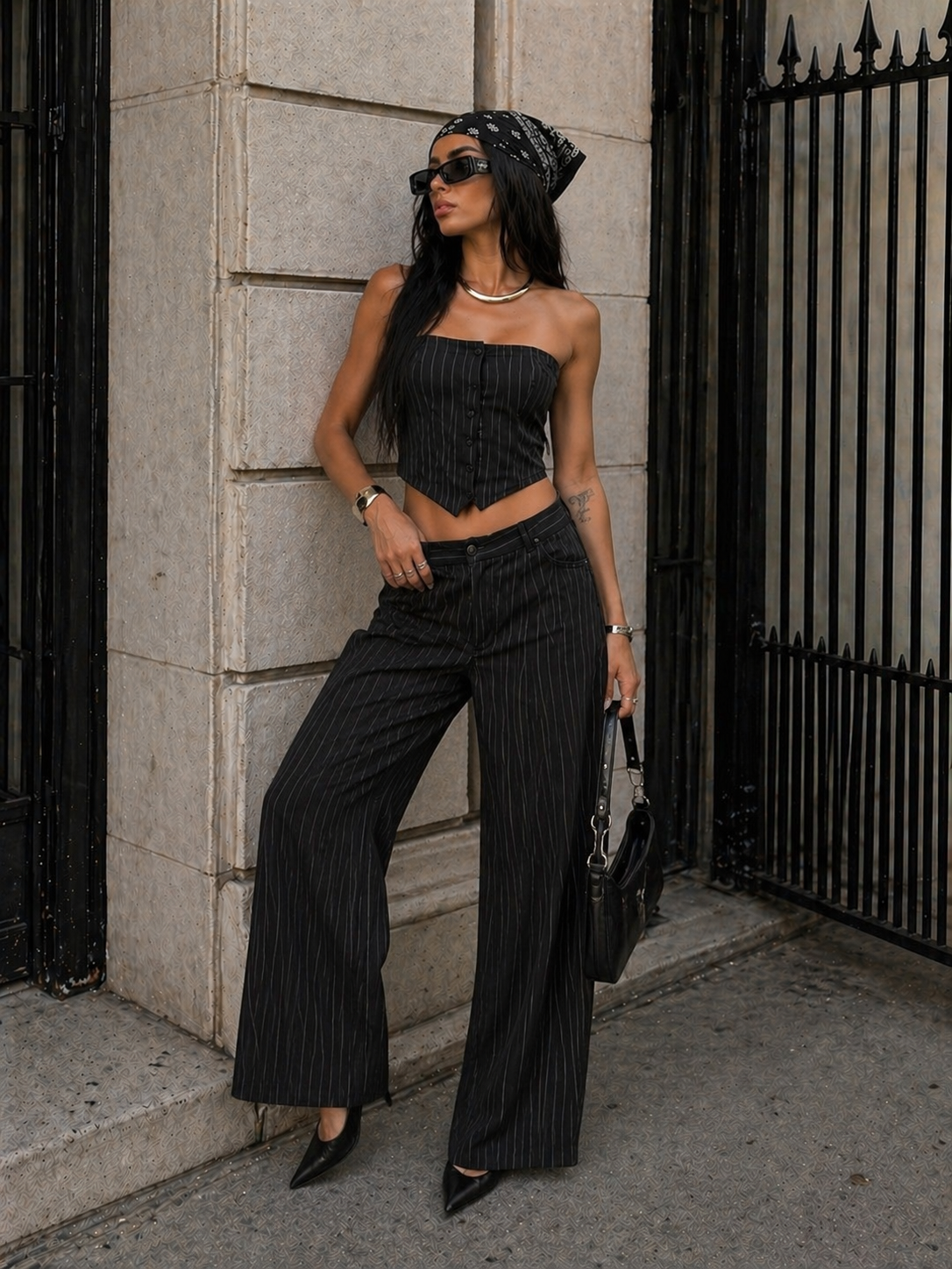 Completo a righe con Top tre colori