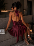 Abito satin con fiocco sul retro - R.a. Boutique