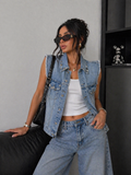 Gilet in jeans con spille - R.a. Boutique