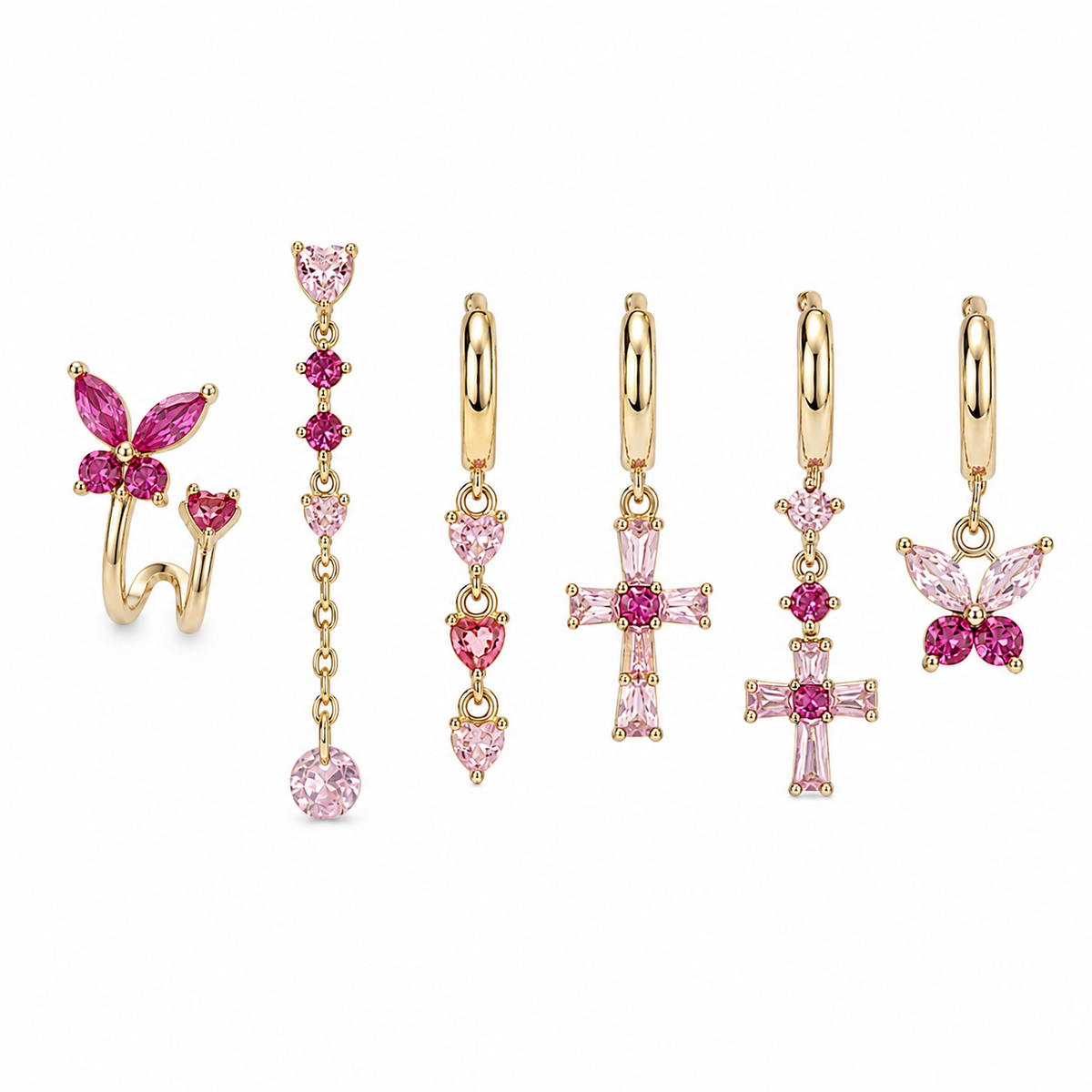 Set 6 orecchini crystal - R.a. Boutique