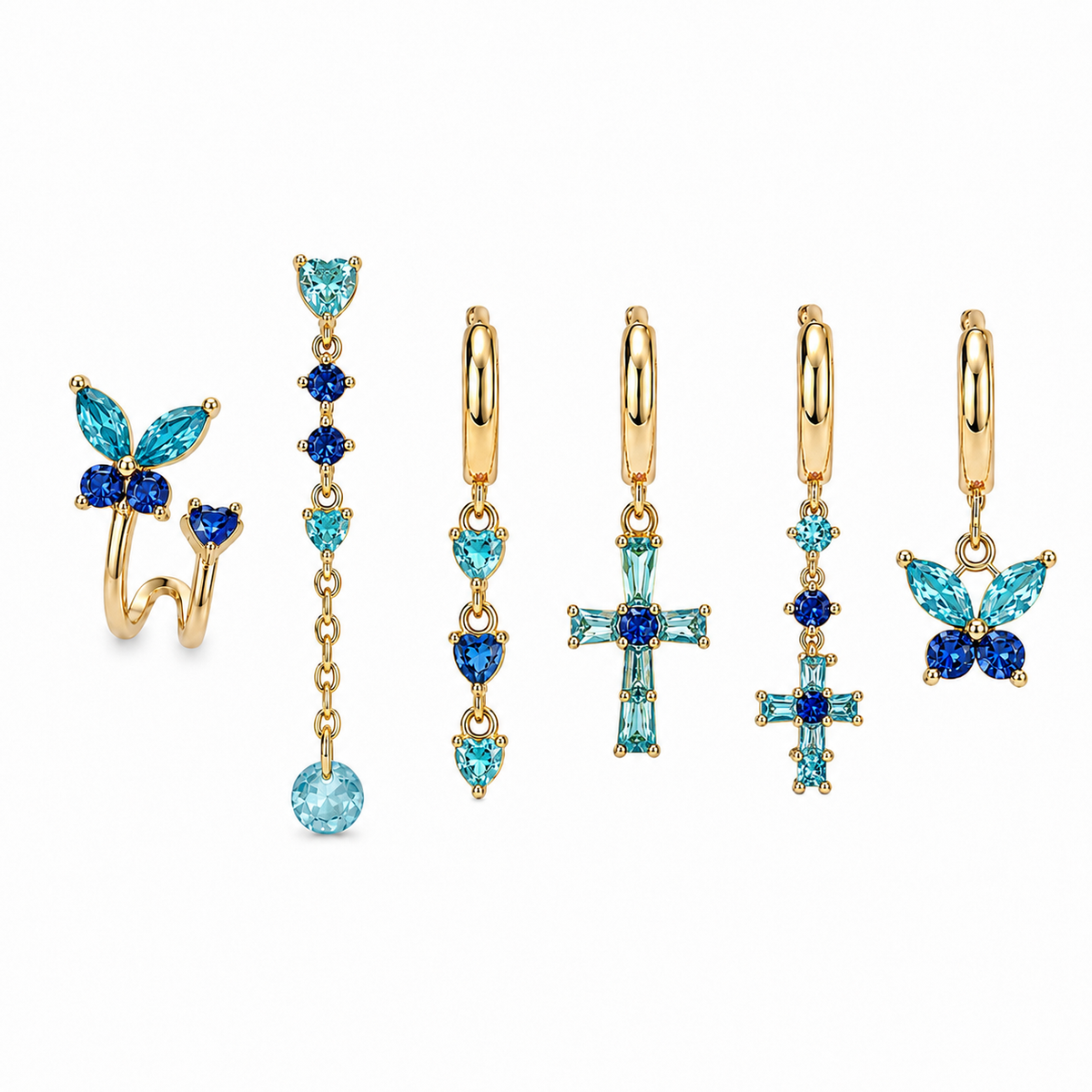 Set 6 orecchini crystal - R.a. Boutique