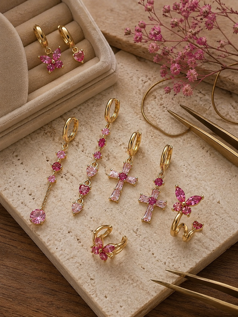 Set 6 orecchini crystal