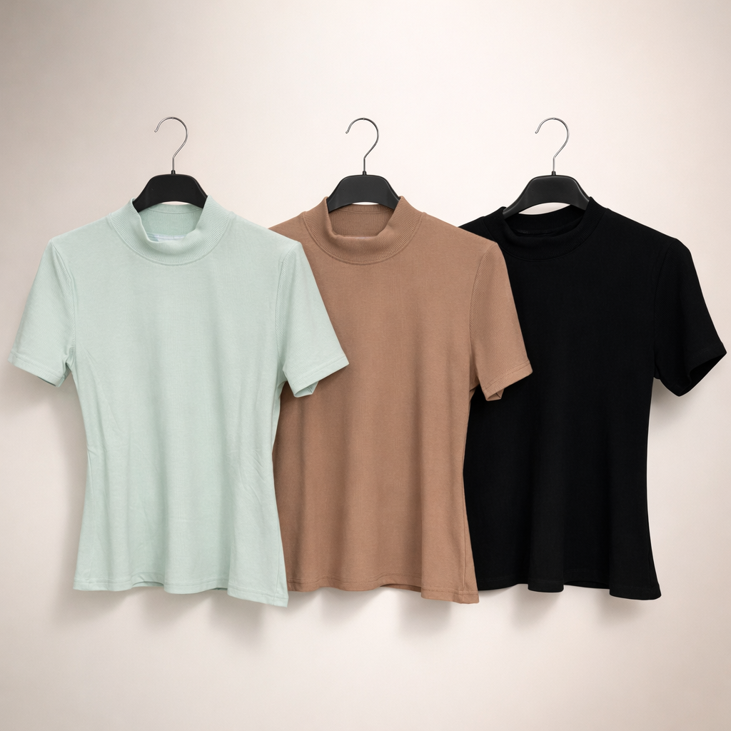 Top Collo Alto Essential a costine - R.a. Boutique