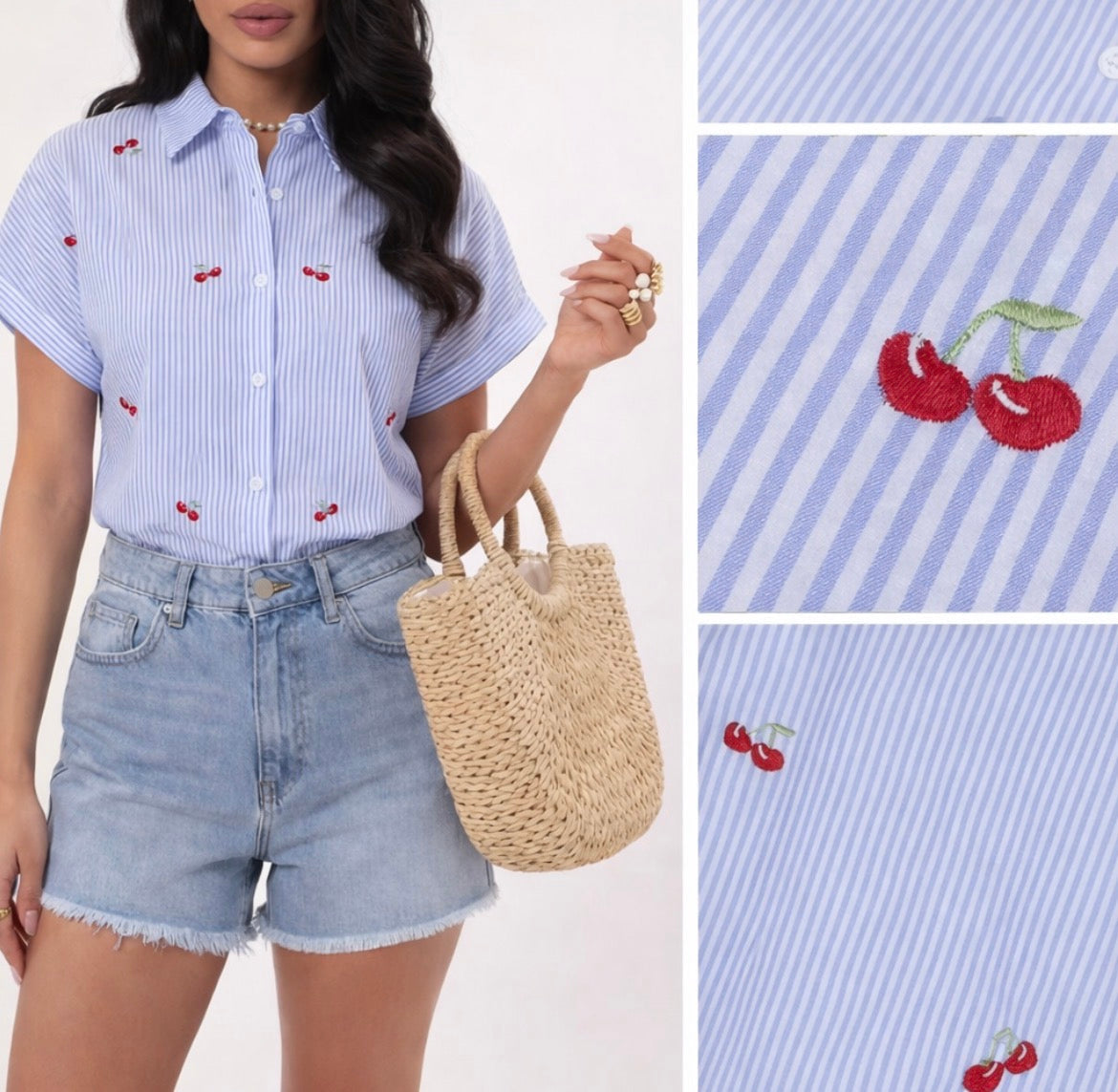 Camicia cherry cotone - R.a. Boutique
