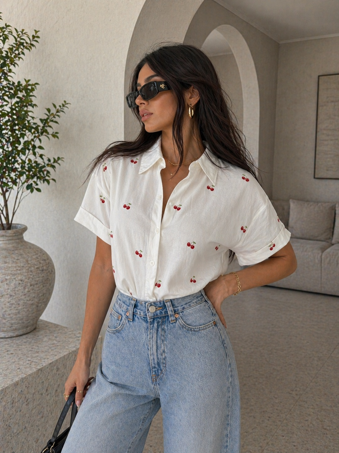 Camicia cherry cotone - R.a. Boutique