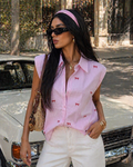 Camicia smanicata con fiocchetti - R.a. Boutique