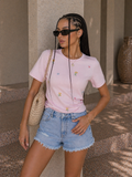 T-shirt con margherite ricamate - R.a. Boutique