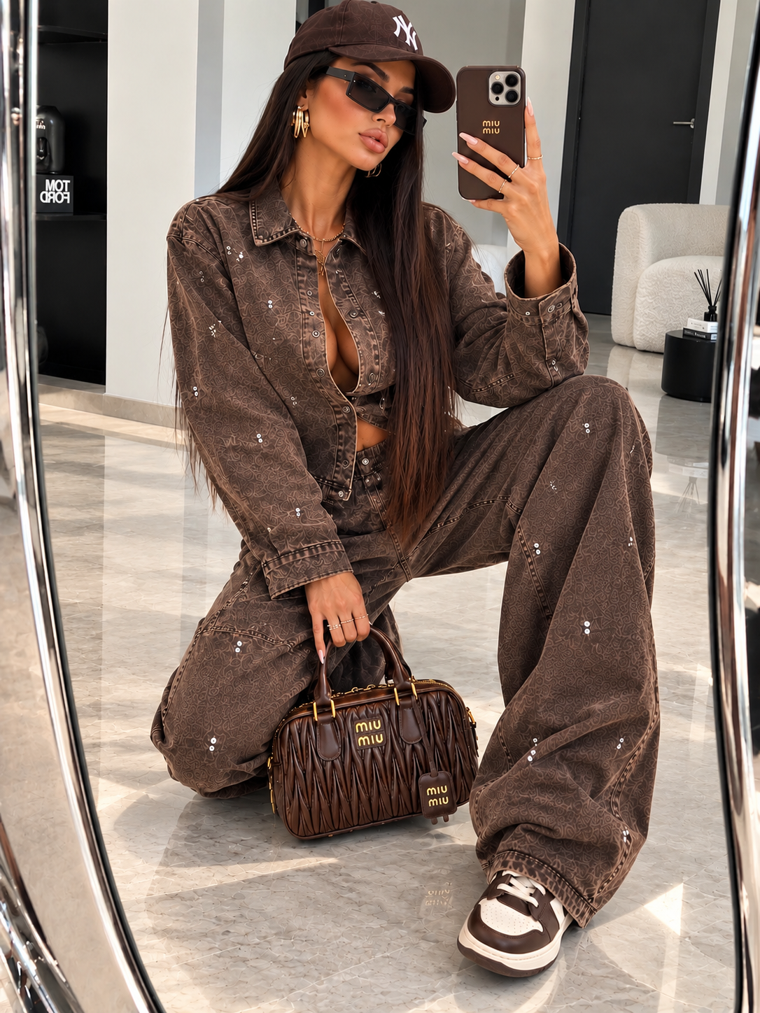 Completo denim dark con strass - R.a. Boutique
