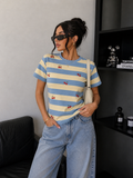 T-Shirt a righe con ciliegie - R.a. Boutique