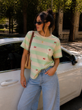 T-Shirt a righe con ciliegie - R.a. Boutique