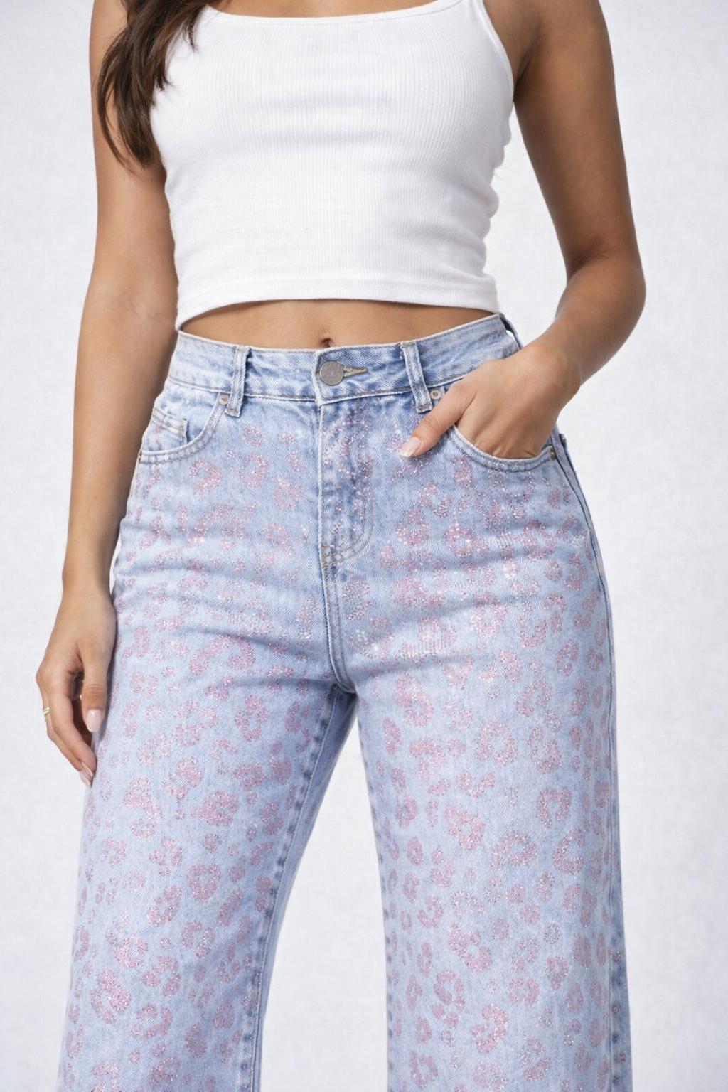 Jeans Leopard Soft Pink - R.a. Boutique