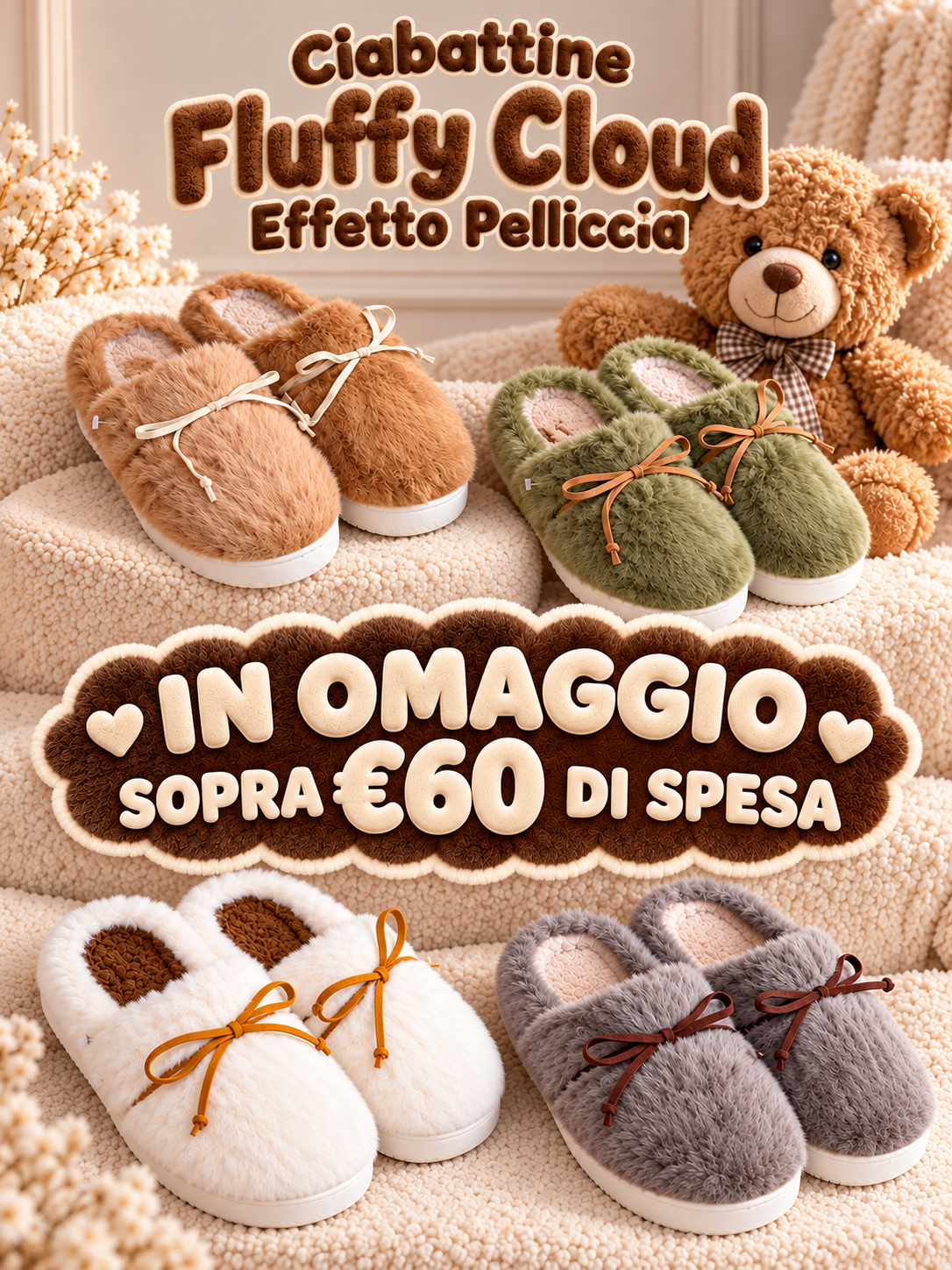 Ciabattine Fluffy Cloud Effetto Pelliccia - R.a. Boutique