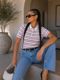 Polo in Maglia a Righe con colletto vari colori - R.a. Boutique