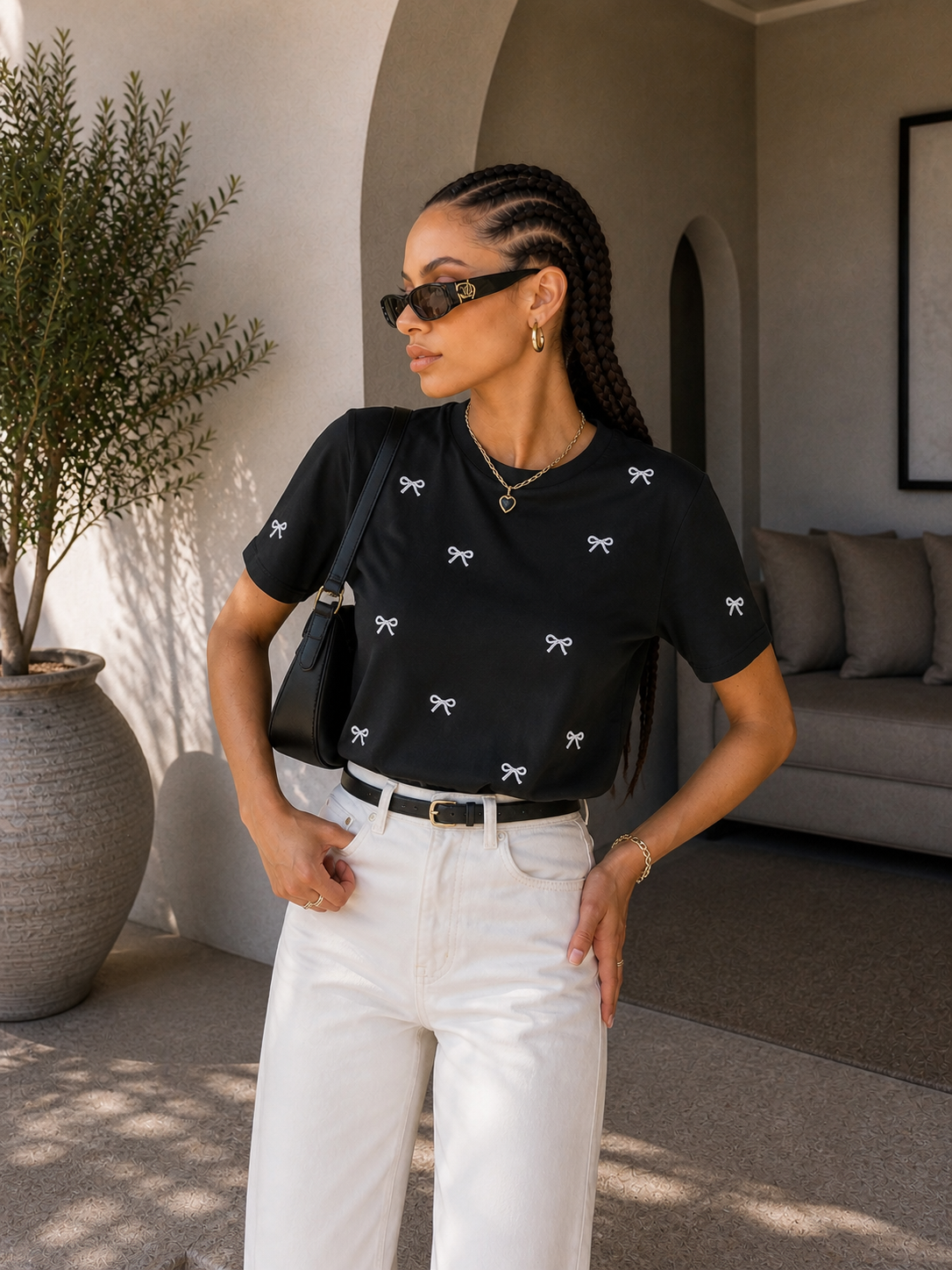 T-shirt con fiocchetti - R.a. Boutique