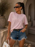 T-shirt Cuori Brillantini Love Basic - R.a. Boutique
