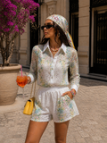 Completo Floral Ricamato Short e Camicia - R.a. Boutique