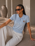 Maglia Teddy Knit V-Neck manica corta - R.a. Boutique