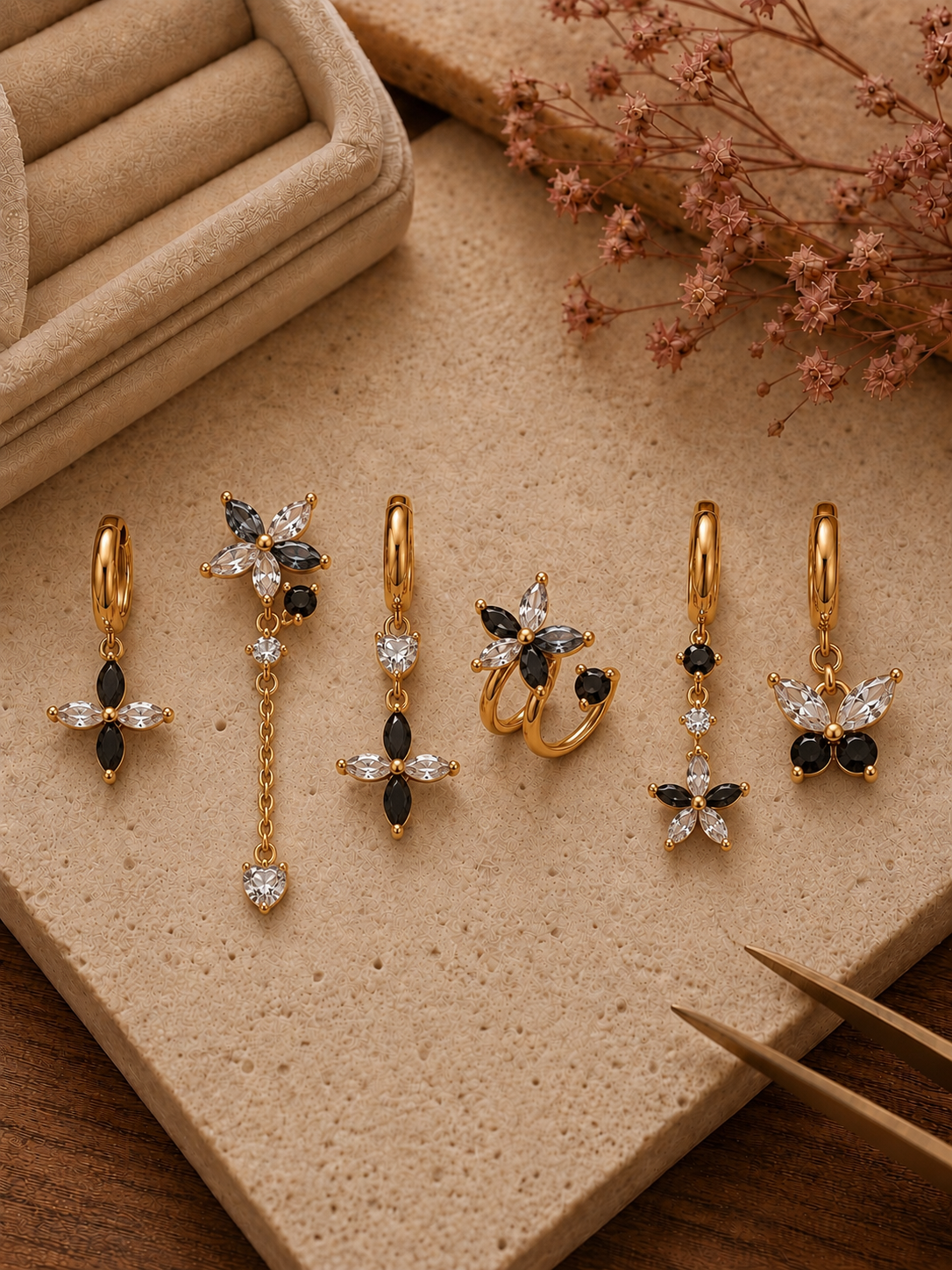 Set 6 orecchini crystal - R.a. Boutique