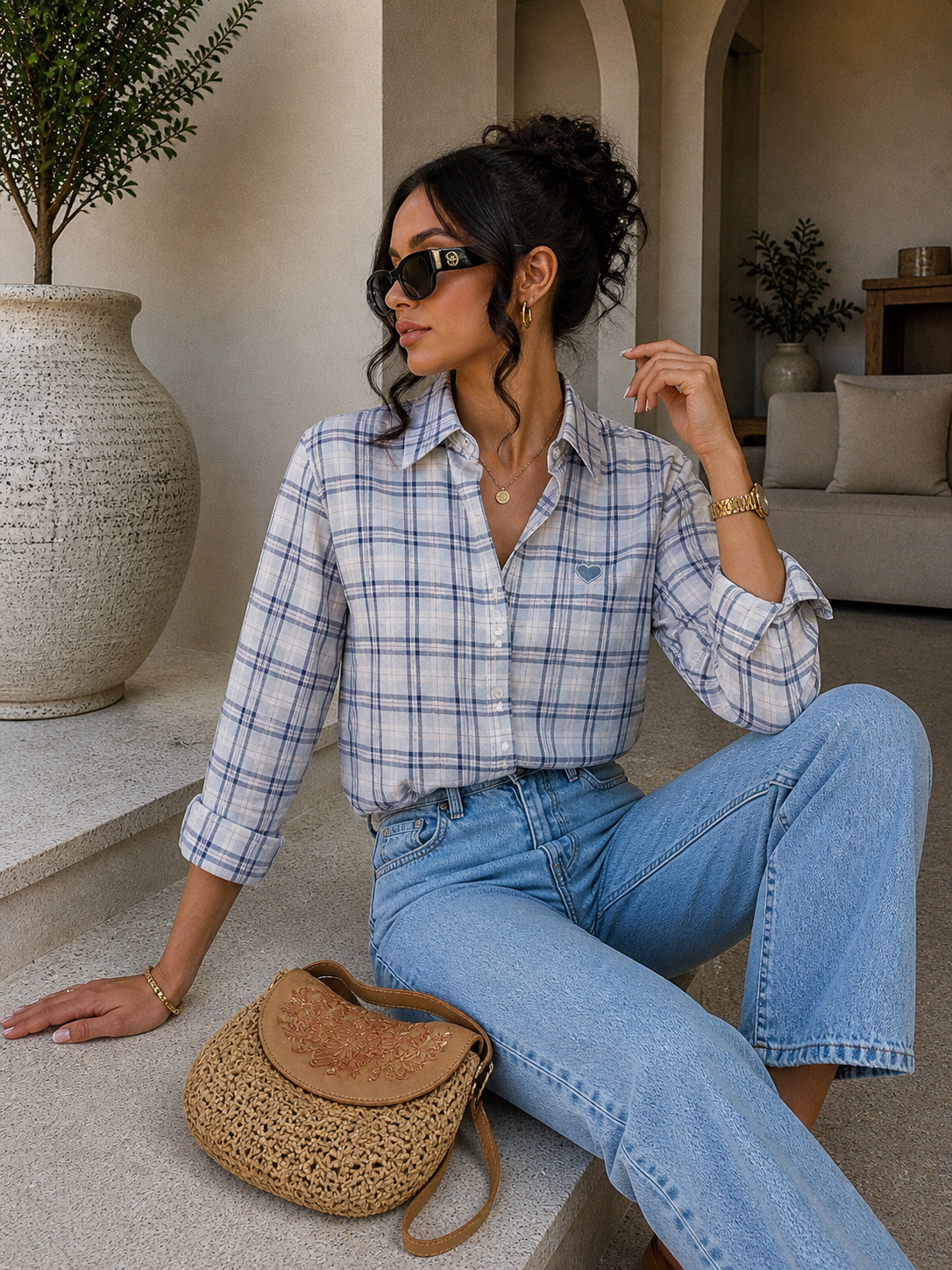 Camicia check heart - R.a. Boutique