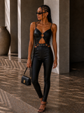 Tuta Ecopelle Cut-Out Glam nero - R.a. Boutique